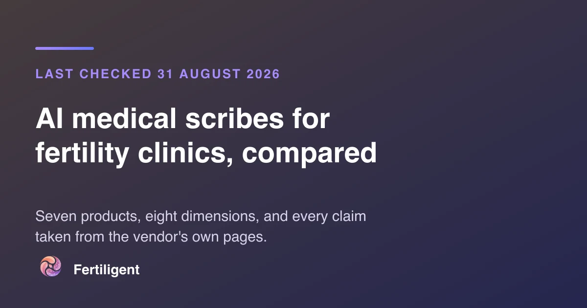 A comparison of AI medical scribes on the dimensions that matter to a fertility clinic